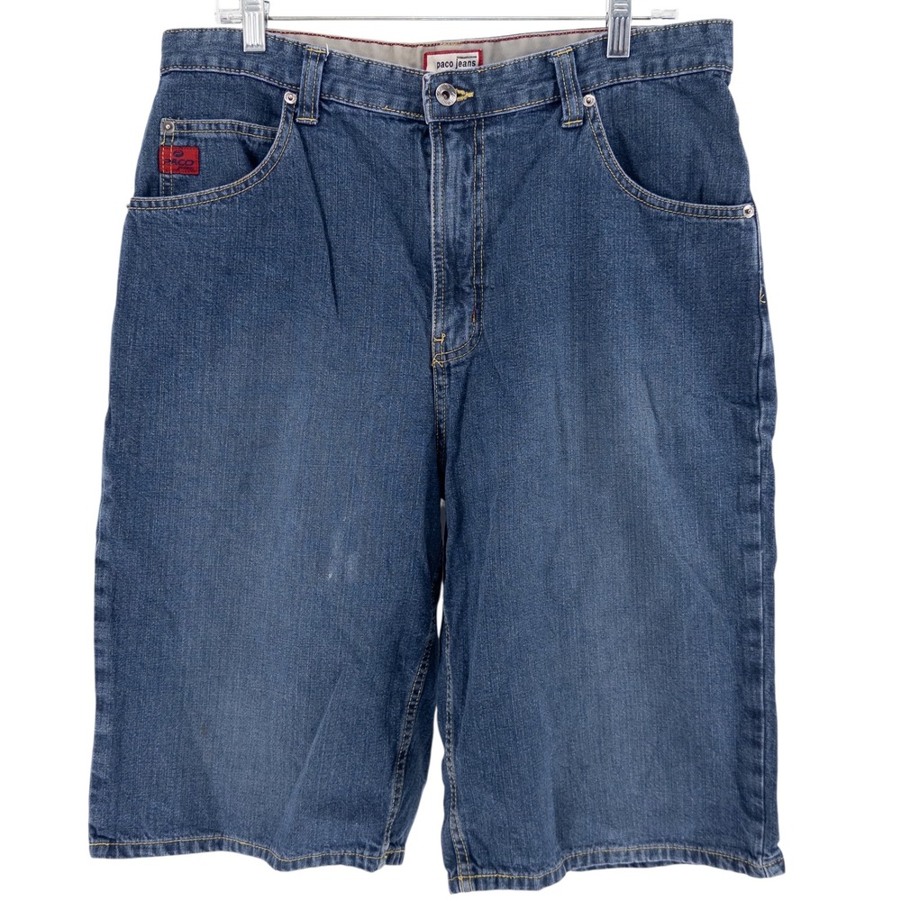 VTG Paco Jeans Mens 34 Denim Shorts Blue Relaxed‎ Fit Y2K Streetwear Baggy Skate